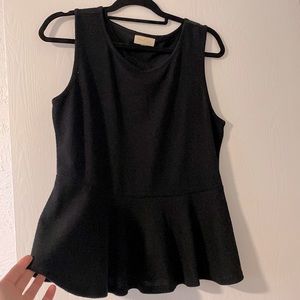 Modcloth Black Peplum Back Cutout Top
